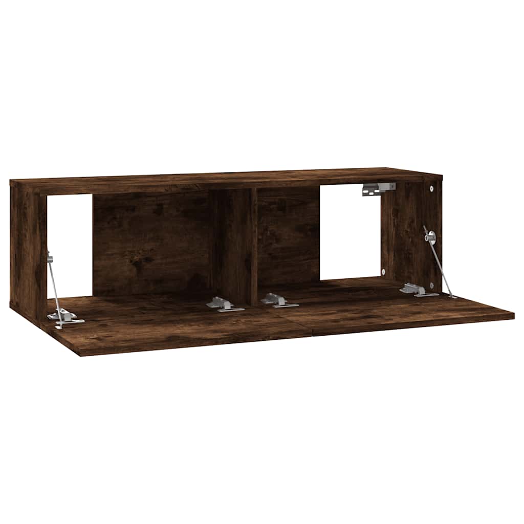 Mobile TV a Parete Rovere Fumo 100x30x30cm Legno Ingegnerizzato