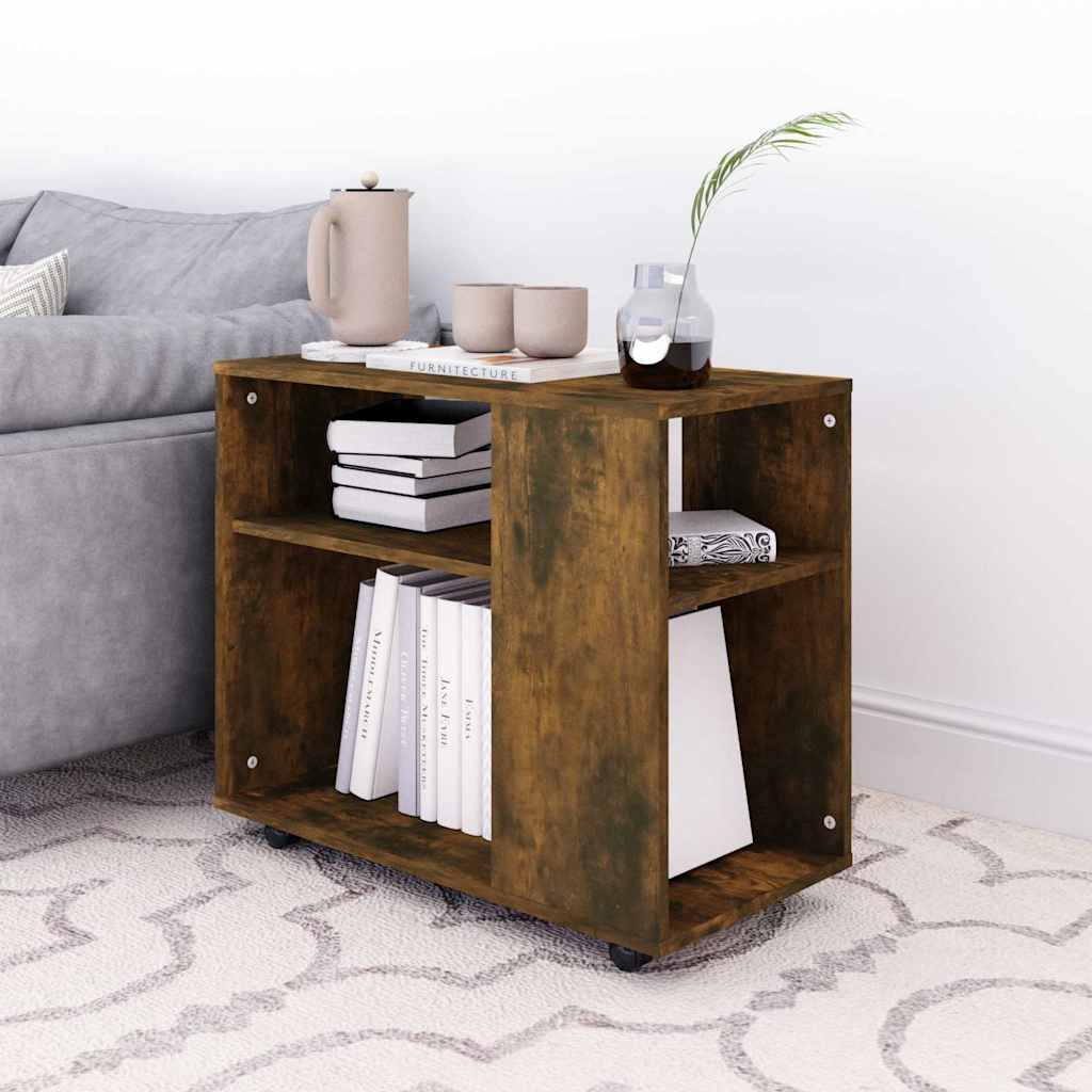 Tavolino da Salotto Rovere Fumo 70x35x60,5cm Legno Multistrato