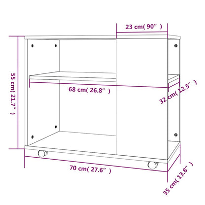 Tavolino da Salotto Rovere Fumo 70x35x55cm Legno Multistrato - homemem39