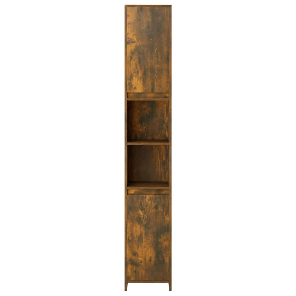 Armadietto Bagno Rovere Fumo 30x30x183,5cm Legno Ingegnerizzato | homemem39