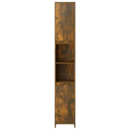Armadietto Bagno Rovere Fumo 30x30x183,5cm Legno Ingegnerizzato | homemem39