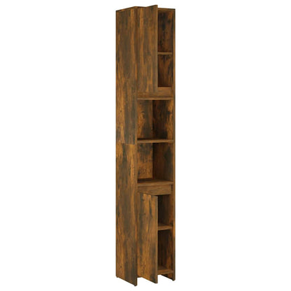 Armadietto Bagno Rovere Fumo 30x30x183,5cm Legno Ingegnerizzato
