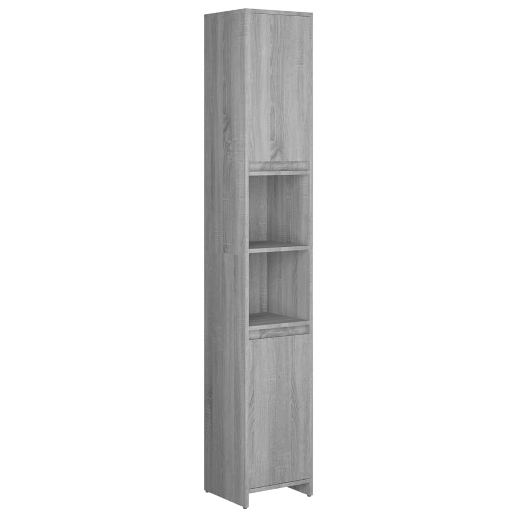 Armadio Bagno Rovere Grigio 30x30x183,5cm Legno Ingegnerizzato | homemem39