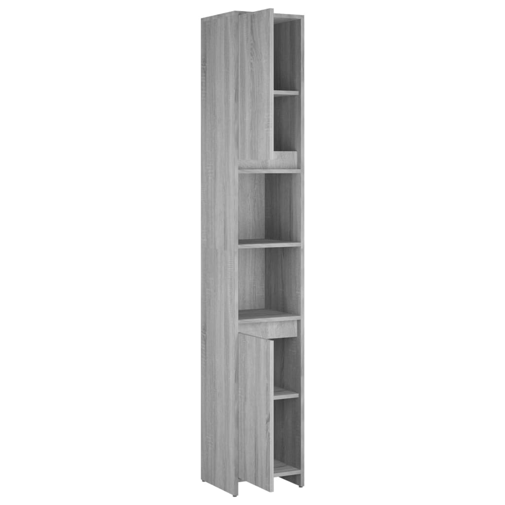 Armadio Bagno Rovere Grigio 30x30x183,5cm Legno Ingegnerizzato | homemem39