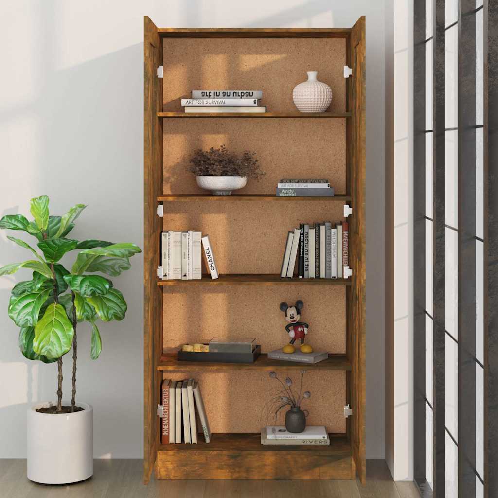 Comodino Rovere Fumo 82,5x30,5x185,5 cm in Legno Multistrato | homemem39