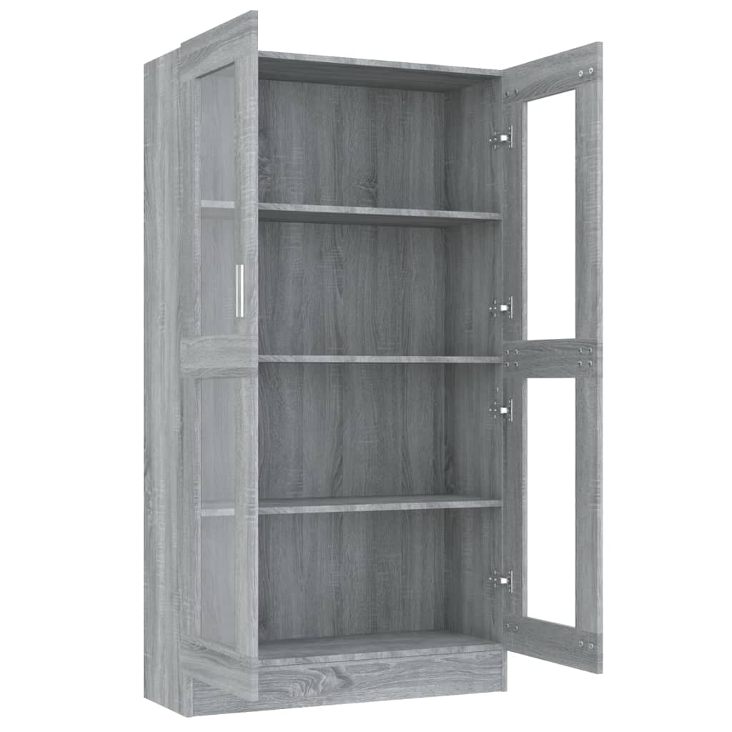 Mobile Vetrina Grigio Sonoma 82,5x30,5x150 cm Legno Multistrato | homemem39