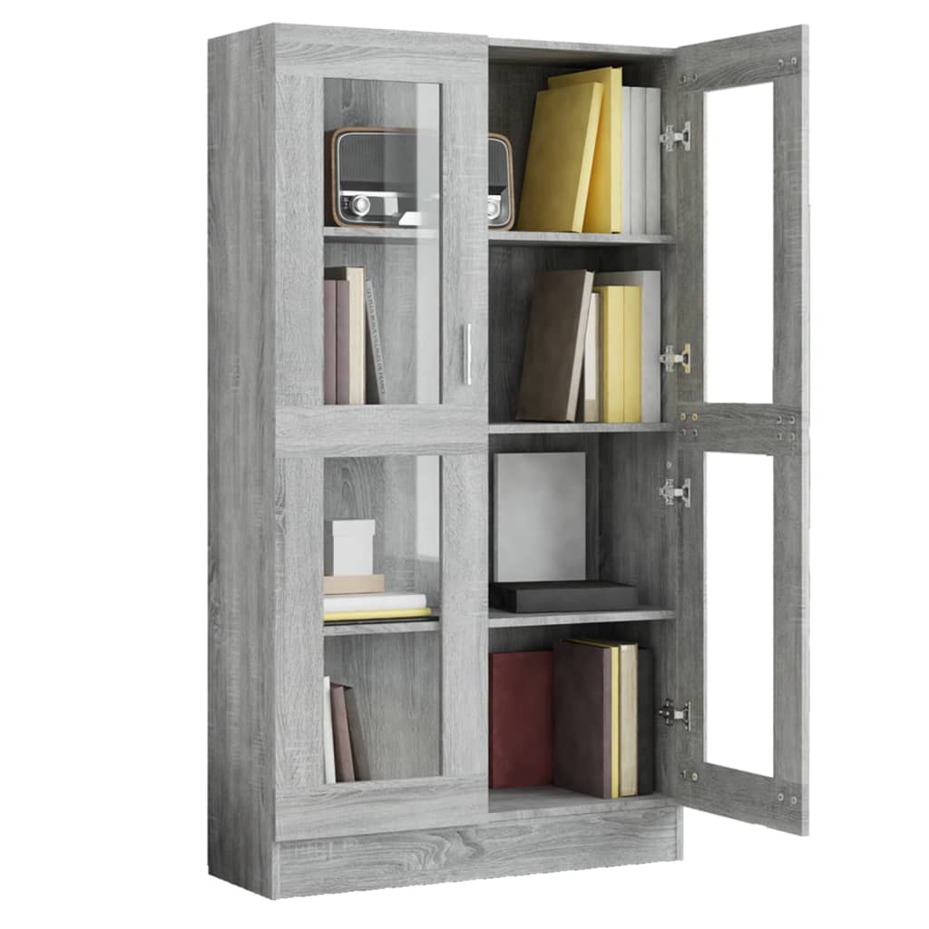 Mobile Vetrina Grigio Sonoma 82,5x30,5x150 cm Legno Multistrato | homemem39