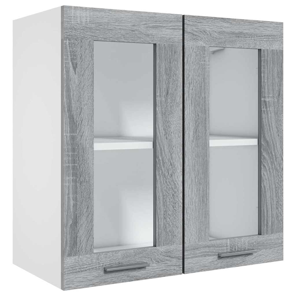 Pensile in Vetro “Lyon” Grigio Sonoma 60x31x60 cm