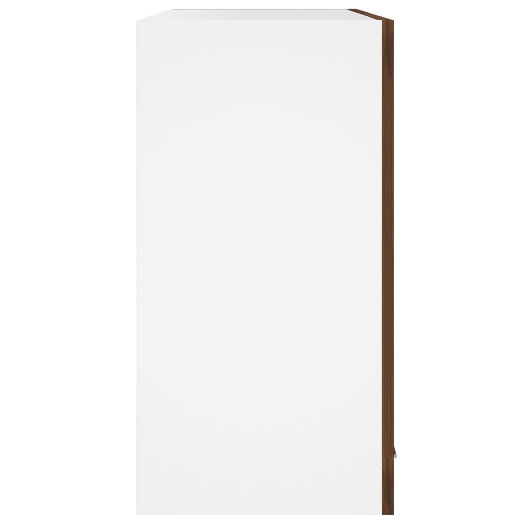Mobile Pensile con Vetro “Lyon” Rovere Marrone 60x31x60 cm