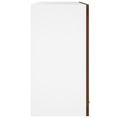 Mobile Pensile con Vetro “Lyon” Rovere Marrone 60x31x60 cm