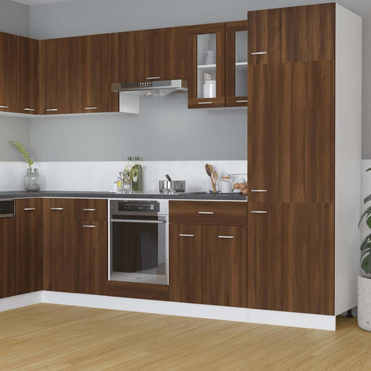 Mobile Pensile con Vetro “Lyon” Rovere Marrone 60x31x60 cm