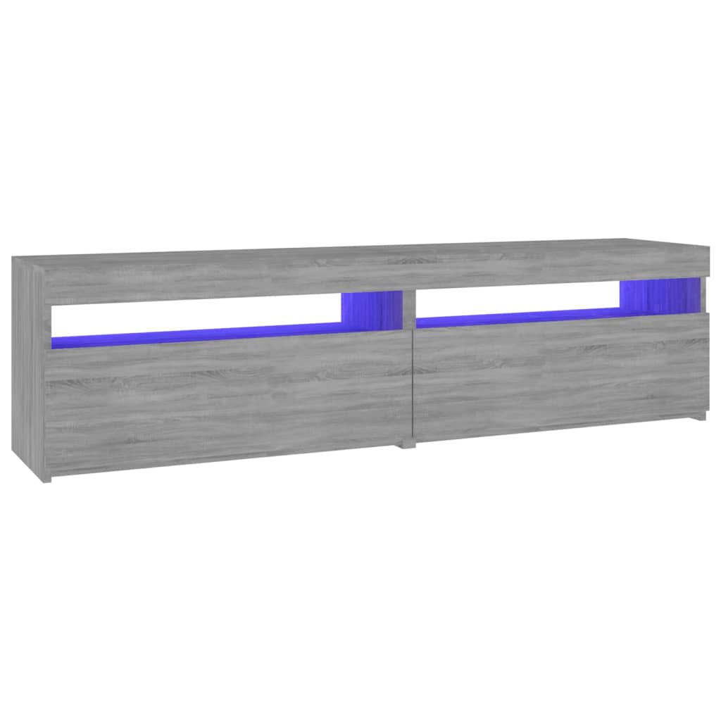 Mobile Porta TV con Luci LED 2pz Grigio Sonoma 75x35x40 cm - homemem39