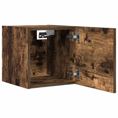Armadietti TV Montati a Parete 2pz Rovere Fumo 30,5x30x30 cm