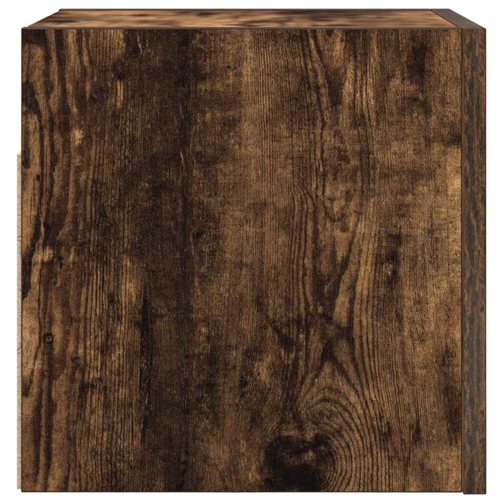 Armadietti TV Montati a Parete 2pz Rovere Fumo 30,5x30x30 cm
