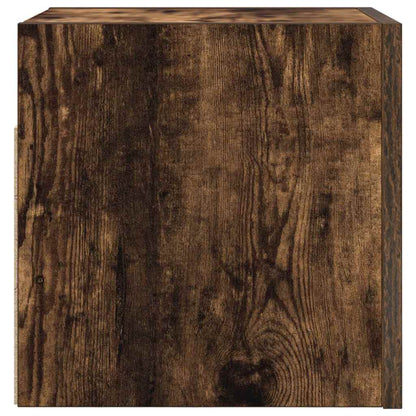 Armadietti TV Montati a Parete 2pz Rovere Fumo 30,5x30x30 cm