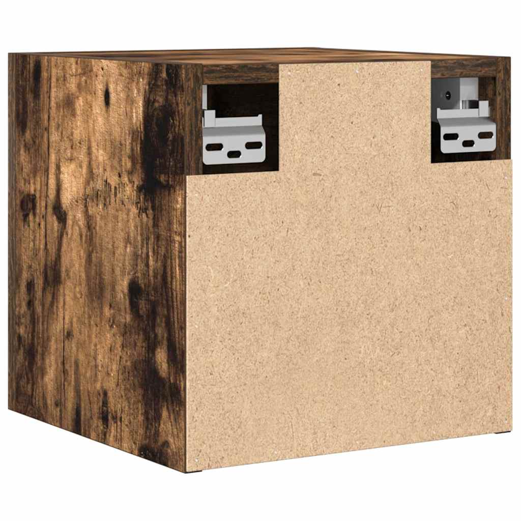 Armadietti TV Montati a Parete 2pz Rovere Fumo 30,5x30x30 cm