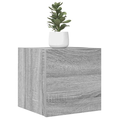 Armadietti TV Montati a Parete 2pz Grigio Sonoma 30,5x30x30 cm
