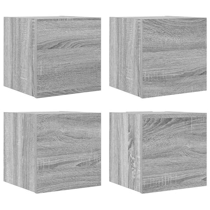 Armadietti TV Montati a Parete 4 pz Grigio Sonoma 30,5x30x30 cm - homemem39