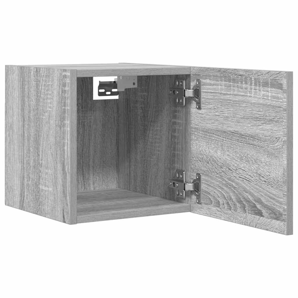 Armadietti TV Montati a Parete 4 pz Grigio Sonoma 30,5x30x30 cm - homemem39