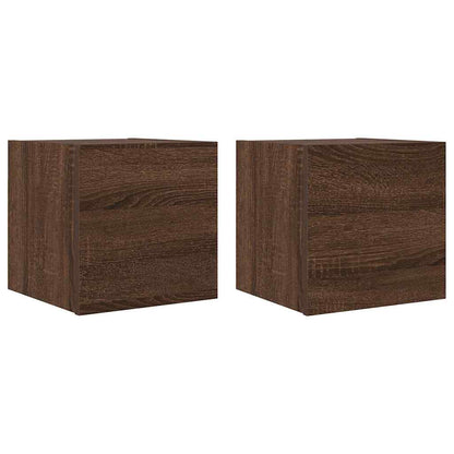 Armadietti TV Montati a Parete 2pz Rovere Marrone 30,5x30x30 cm