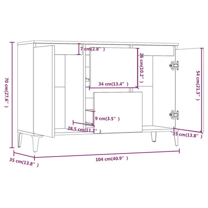 Credenza Rovere Fumo 104x35x70 cm in Legno Multistrato