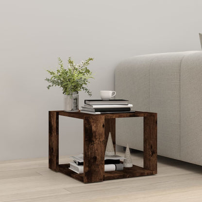 Tavolino da Salotto Rovere Fumo 40x40x43cm Legno Ingegnerizzato | homemem39