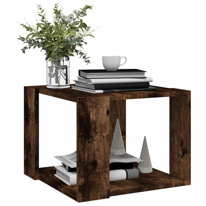 Tavolino da Salotto Rovere Fumo 40x40x43cm Legno Ingegnerizzato