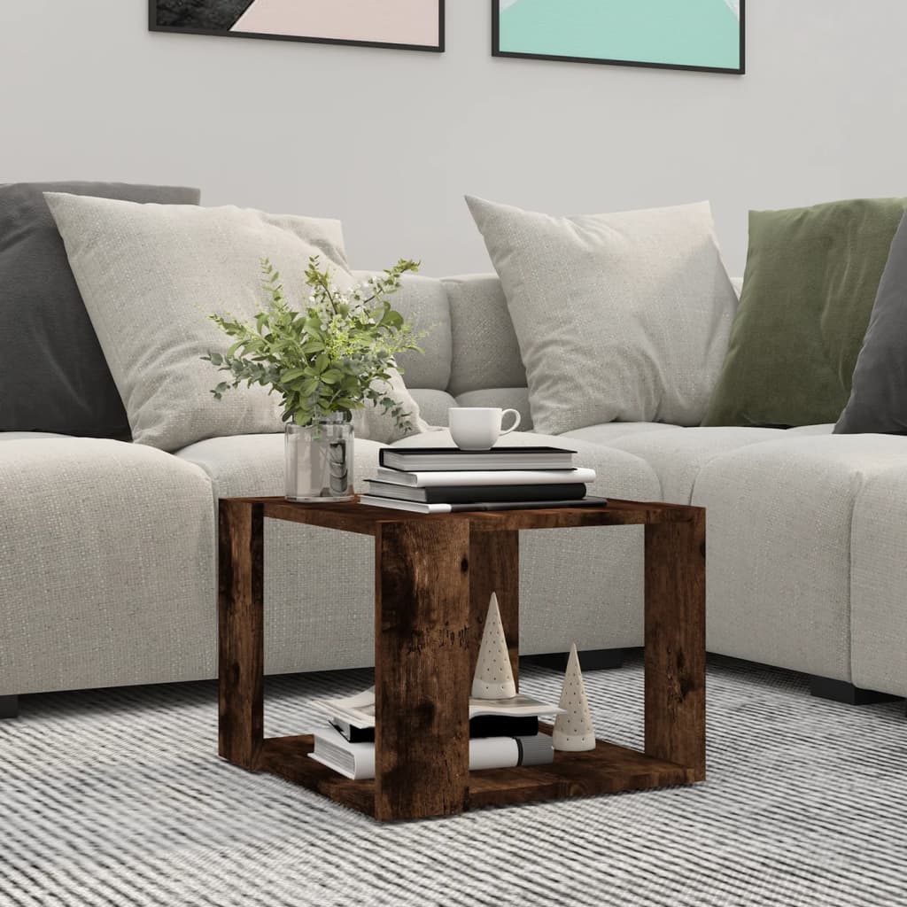 Tavolino da Salotto Rovere Fumo 40x40x43cm Legno Ingegnerizzato | homemem39