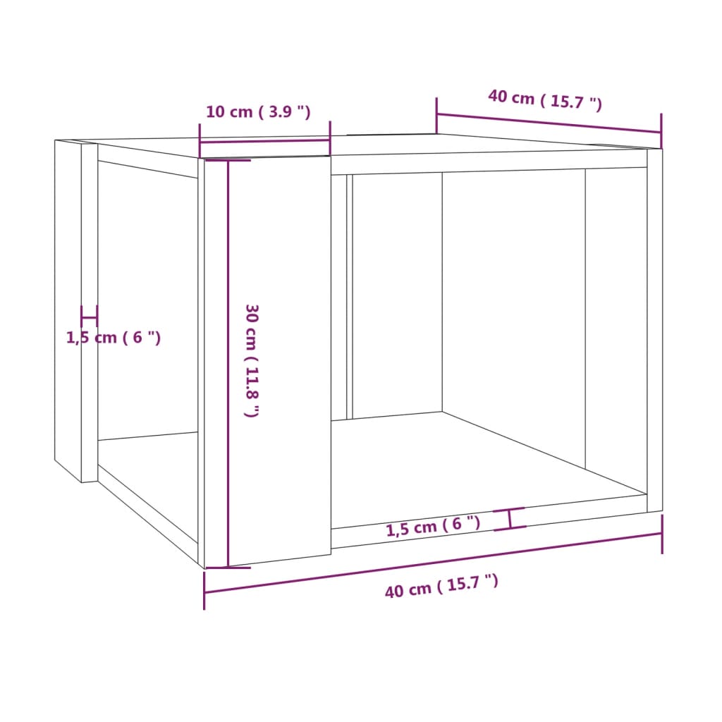 Tavolino Salotto Grigio Sonoma 40x40x30cm Legno Ingegnerizzato | homemem39