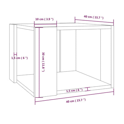Tavolino Salotto Rovere Marrone 40x40x30cm Legno Ingegnerizzato | homemem39