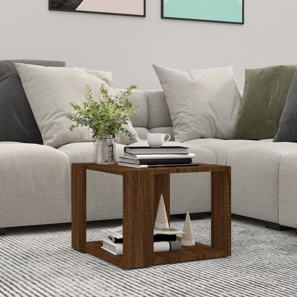 Tavolino Salotto Rovere Marrone 40x40x30cm Legno Ingegnerizzato | homemem39