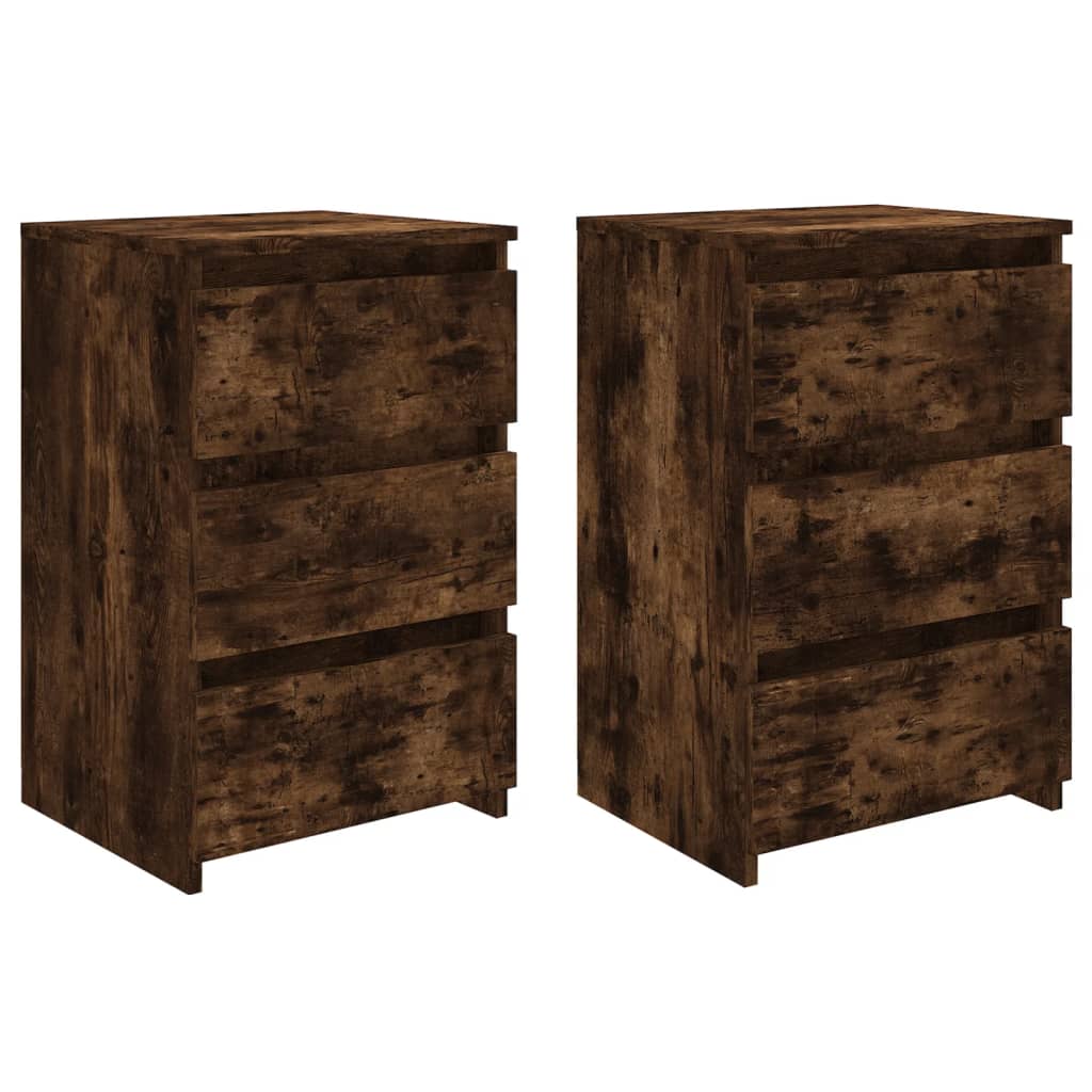 Comodini Rovere Fumo 2 pz 40x35x62,5 cm in Legno Multistrato - homemem39