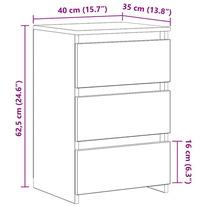 Comodini Rovere Fumo 2 pz 40x35x62,5 cm in Legno Multistrato - homemem39