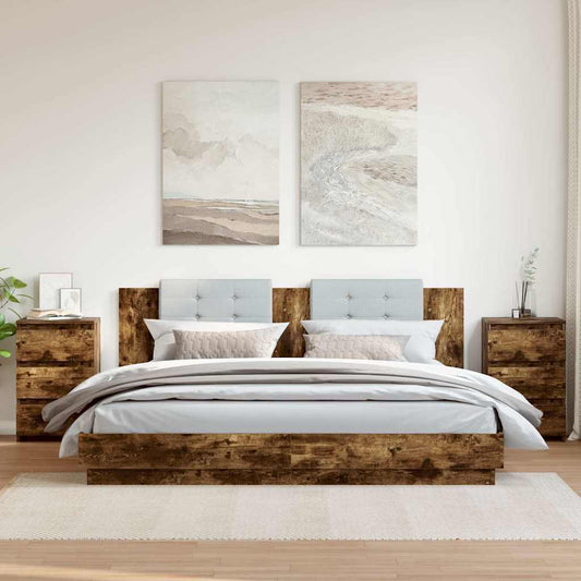 Comodini Rovere Fumo 2 pz 40x35x62,5 cm in Legno Multistrato - homemem39