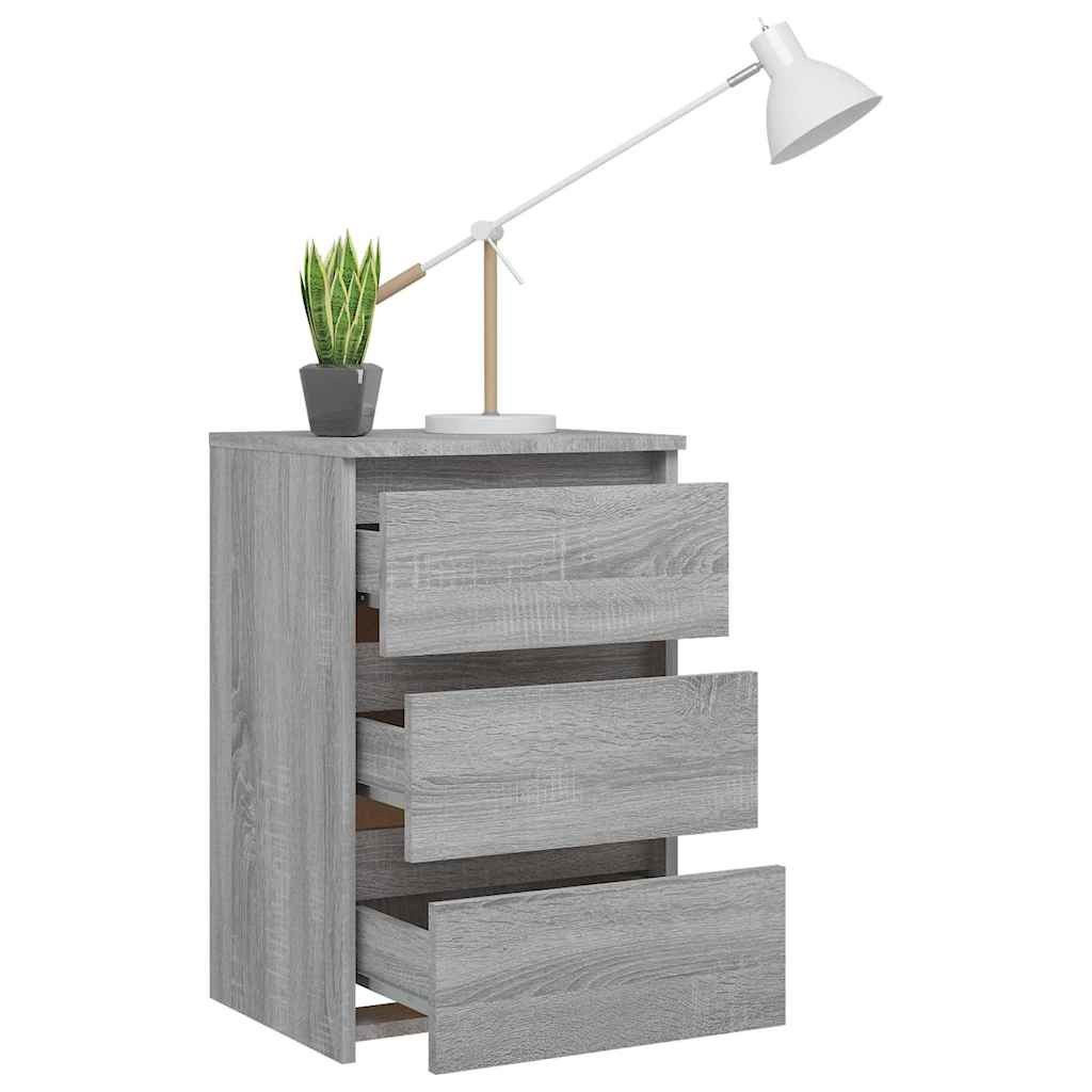 Comodino Grigio Sonoma 40x35x62,5 cm in Legno Multistrato | homemem39