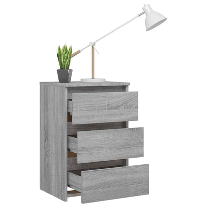 Comodino Grigio Sonoma 40x35x62,5 cm in Legno Multistrato | homemem39