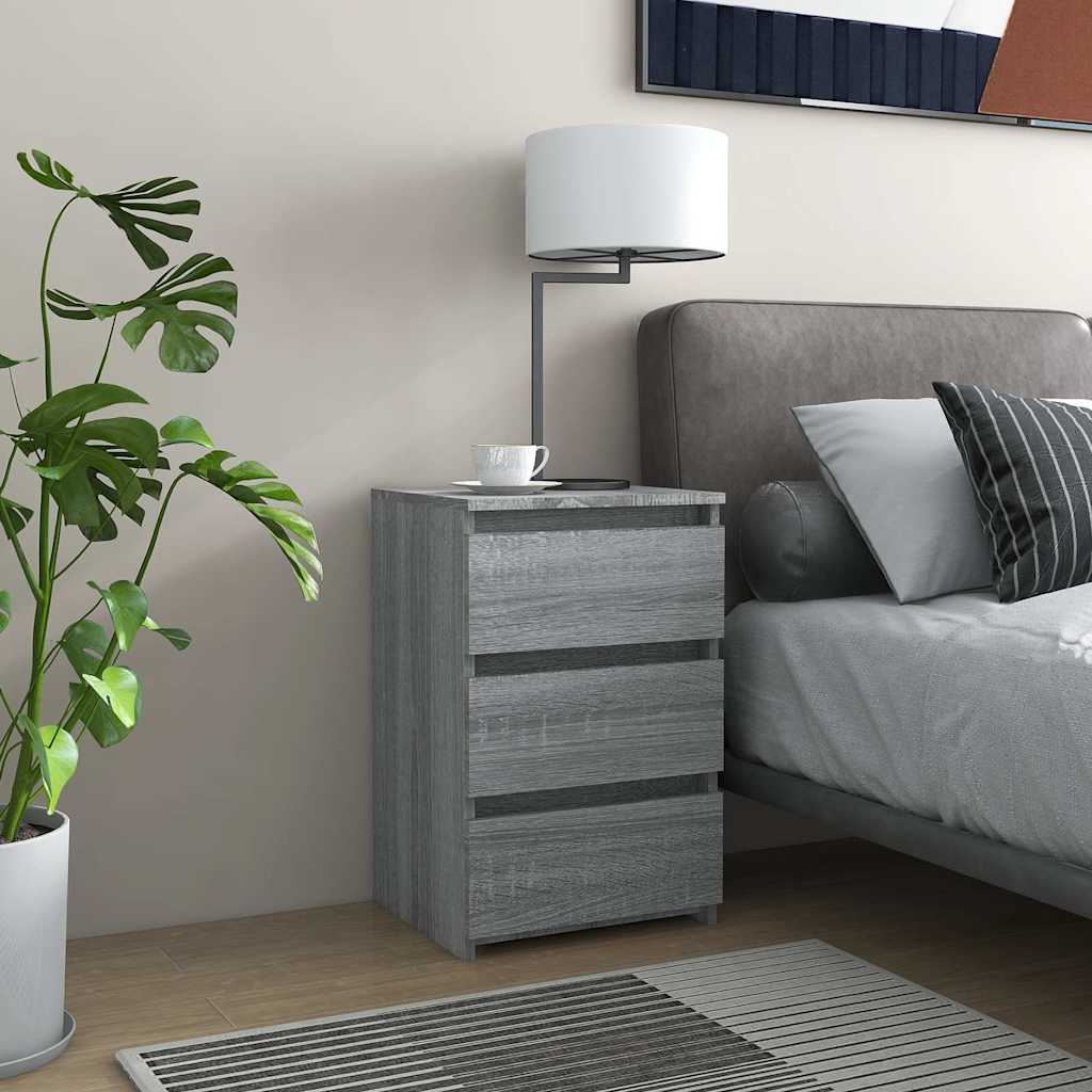 Comodino Grigio Sonoma 40x35x62,5 cm in Legno Multistrato | homemem39