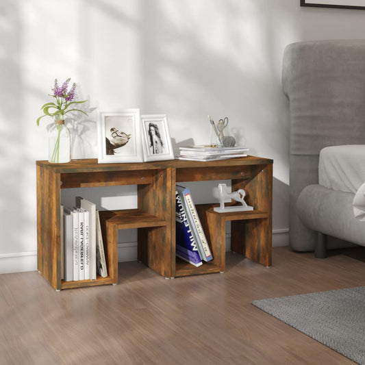 Comodini Rovere Fumo 2 pz 40x30x40 cm in Legno Multistrato - homemem39