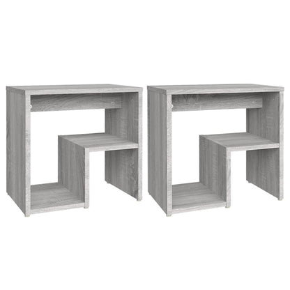 Comodini Grigio Sonoma 2 pz 40x30x40 cm in Legno Multistrato - homemem39
