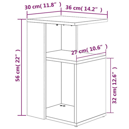 Tavolino da Salotto Grigio Sonoma 36x30x56 cm Legno Multistrato