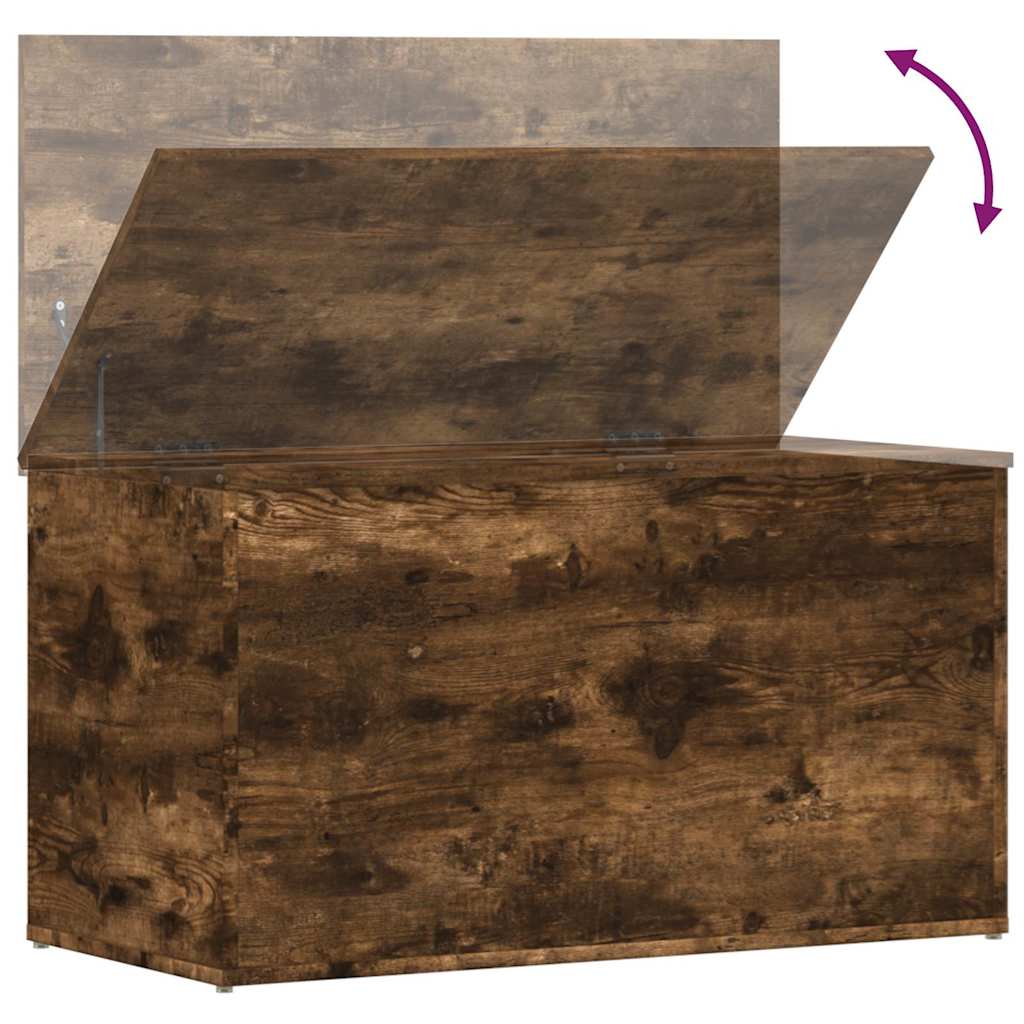 Cassapanca Rovere Fumo 84x42x46 cm in Legno Ingegnerizzato