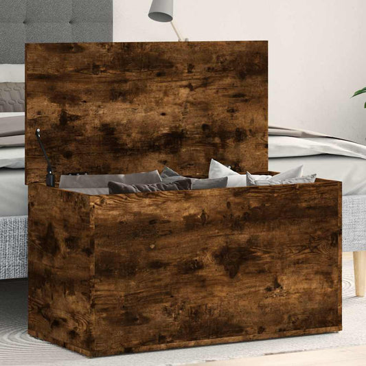 Cassapanca Rovere Fumo 84x42x46 cm in Legno Ingegnerizzato