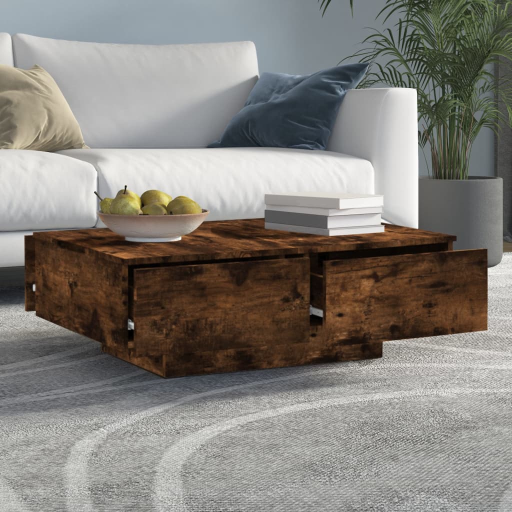 Tavolino da Salotto Rovere Fumo 90x60x31 cm Legno Multistrato | homemem39