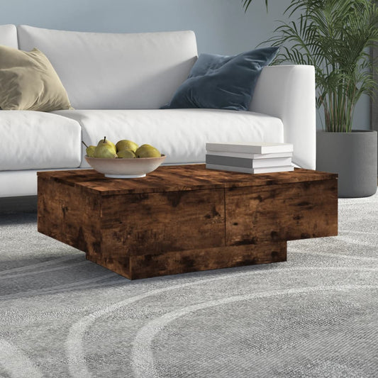 Tavolino da Salotto Rovere Fumo 90x60x31 cm Legno Multistrato | homemem39