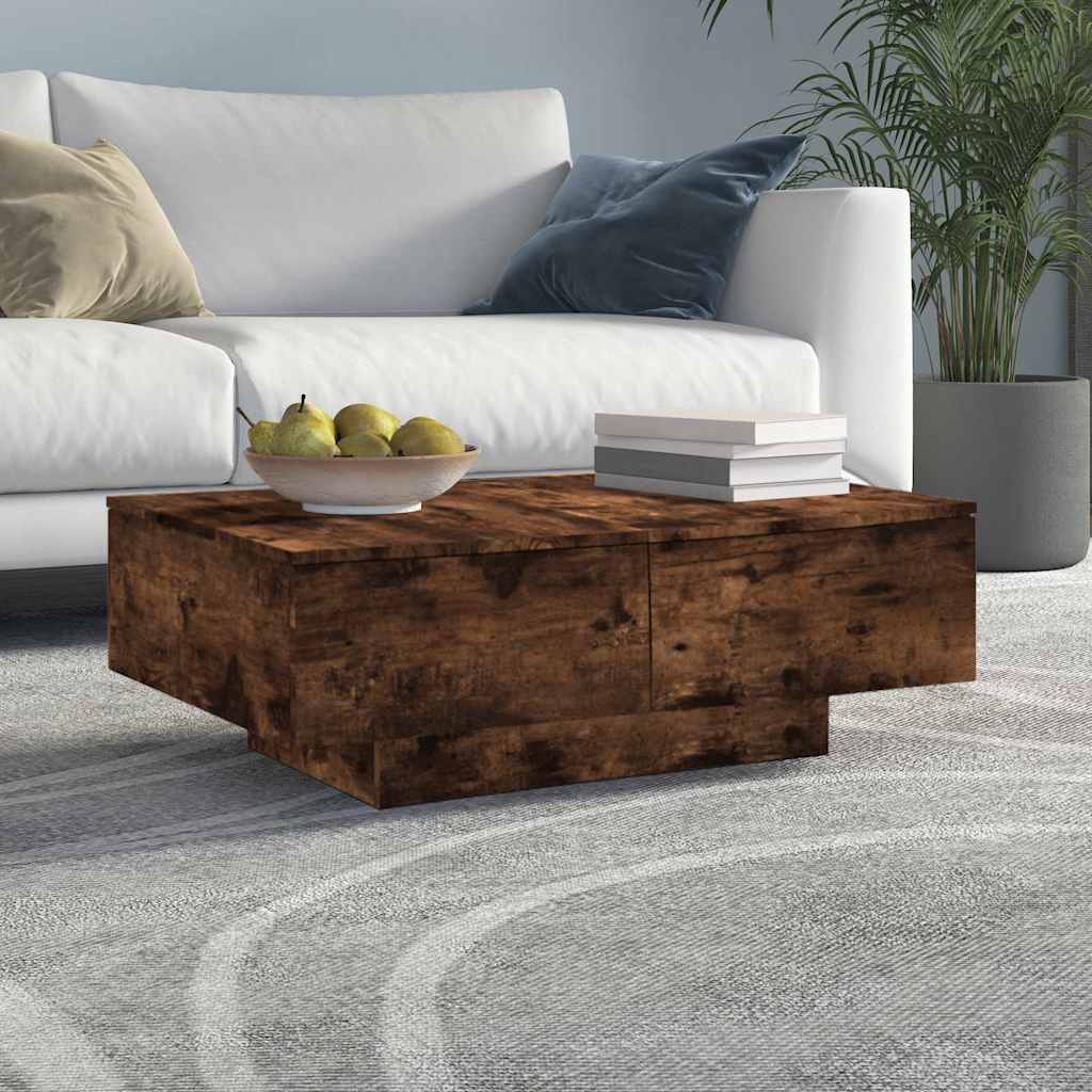 Tavolino da Salotto Rovere Fumo 90x60x31 cm Legno Multistrato