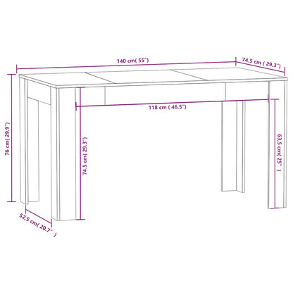 Tavolo da Pranzo Grigio Sonoma 140x74,5x76 cm Legno Multistrato | homemem39