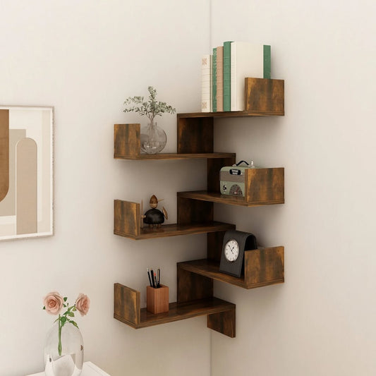Scaffale Parete Angolo Rovere Anticato 40x40x50cm Multistrato | homemem39