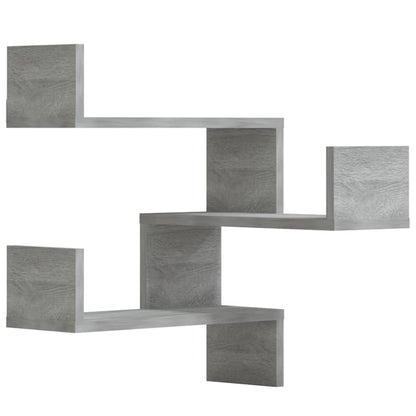 Scaffale Parete Angolo 2pz Grigio Sonoma 40x40x50cm Multistrato | homemem39