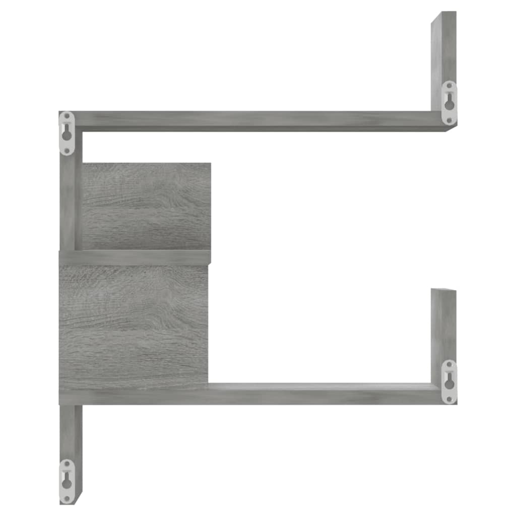 Scaffale Parete Angolo 2pz Grigio Sonoma 40x40x50cm Multistrato | homemem39