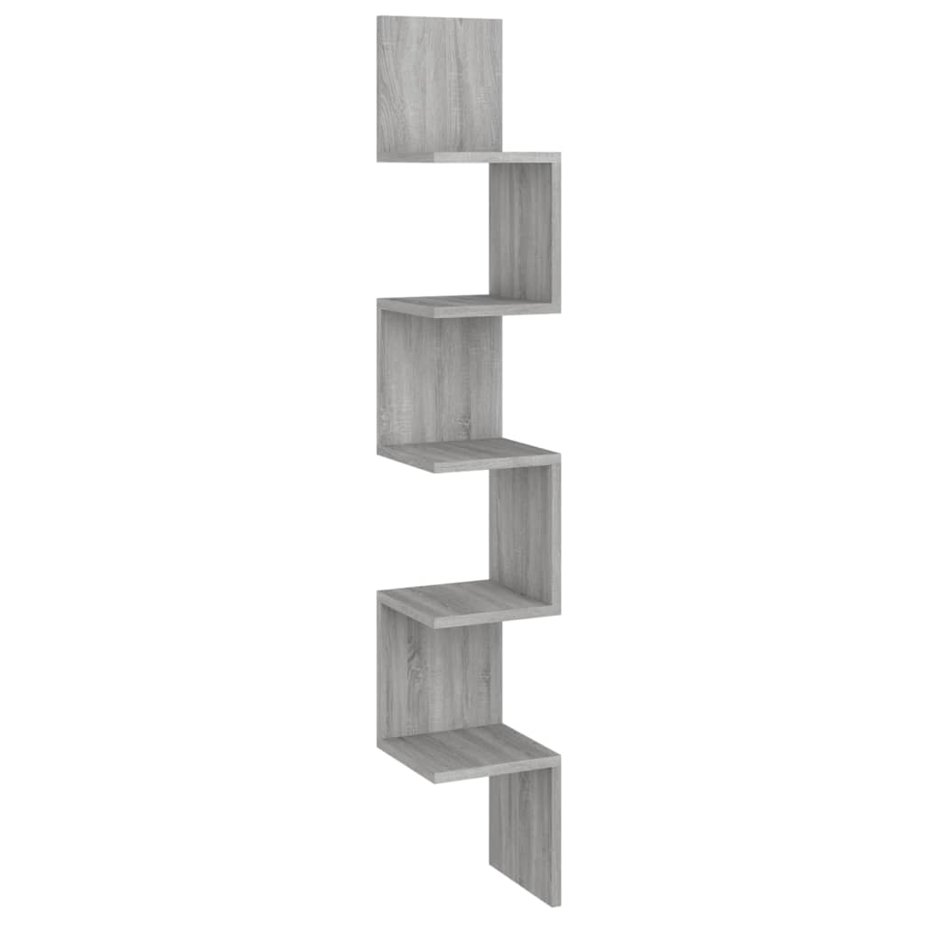 Mensola Angolare Grigio Sonoma 20x20x127,5 cm Truciolato | homemem39